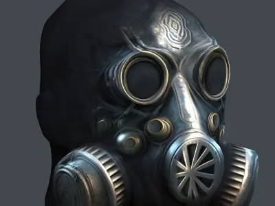 Gas mask helmet scifi Low-poly character art game space Low-poly 3D model 2