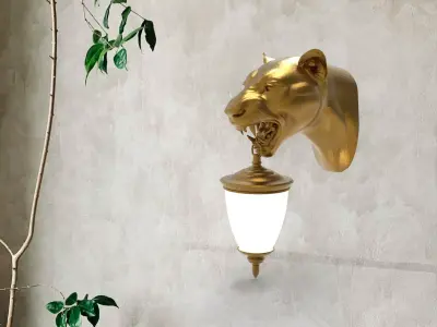 Lion Head Wall Lamp 3D print model purchase