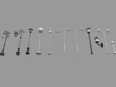 Street Lights Pack Low-poly 3D model