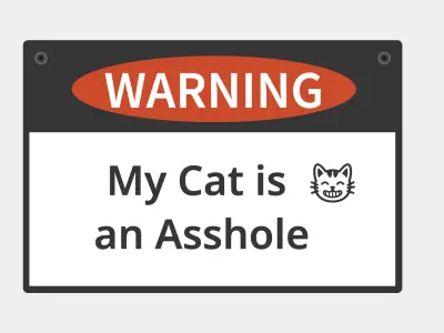 Warning Cat Sign 3D print model
