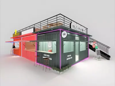 Fast Food Container Restaurant 3D model