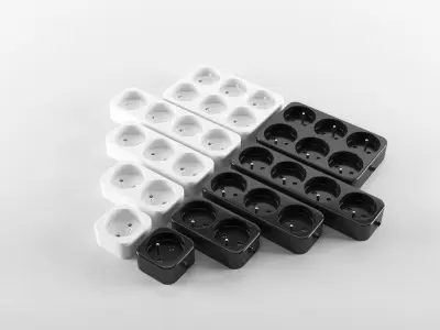 outlet set of sockets 3D model