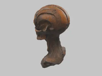 HR Giger Woman Scifi Skull Head Bust  Low-poly 3D model