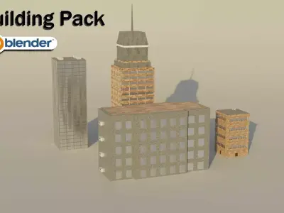Building Pack Free low-poly 3D model