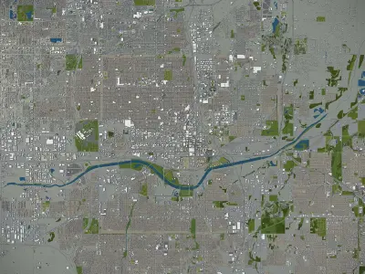 Oklahoma City  Low-poly 3D model