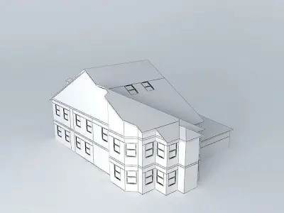 Large Colonial House Free 3D model