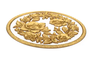 Classic circular carved decor ornament 14 3D print model purchase