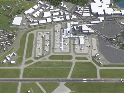 Birmingham Airport Low-poly 3D model