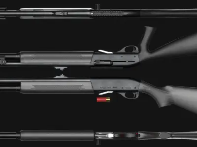 Remington 11-87 Police Semi-Automatic Shotgun - Game Asset Low-poly 3D model