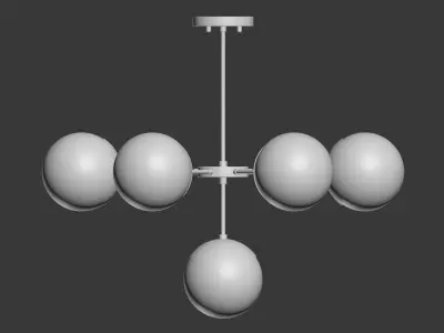 Suspension light copper light chandelier 7 3D model