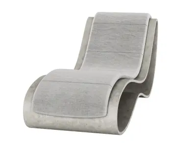 Agua Concrete Chaise Lounge 3D model