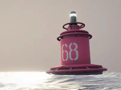Buoy River RB-4-02 Right Side Mark Low-poly 3D model