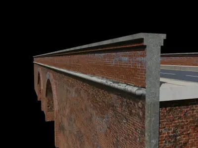 Bridge building lowpoly 3D model