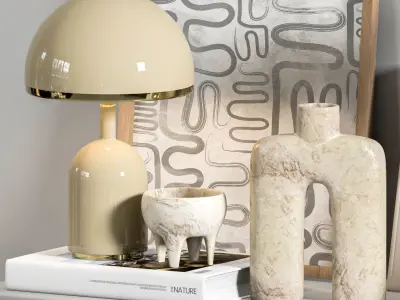 Decorative-set-01 shelf 3D model