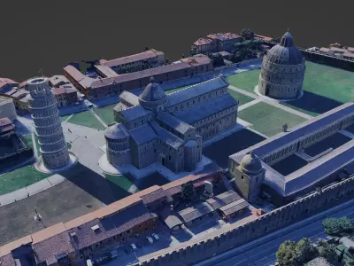Piazza dei Miracoli Pisa Unpolished  3D Scan Single Material 3D model