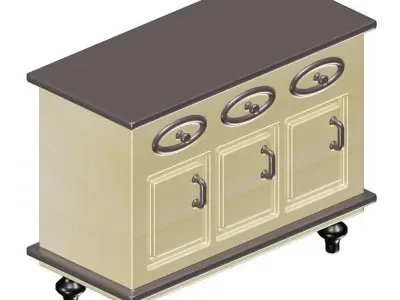 Wooden Storage Cabinet 3D model