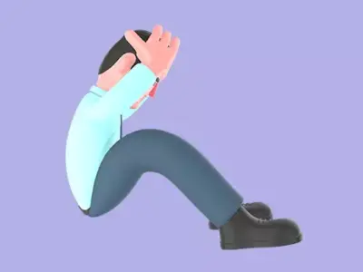 Stylized 3D Male Financial Analyst Character - Stress Pose 3D model