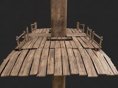 Wooden Tree House Shelters and Platforms 9 Low-poly 3D model