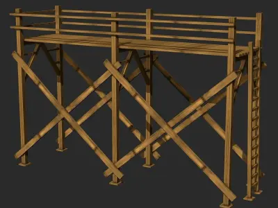 Wooden Scaffolding  3D model
