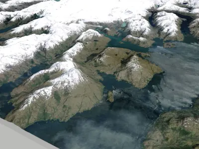 Mountain landcape Grandes Ventisqueros Chile  South America  3D model