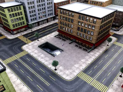 Modular City Low-poly 3D model