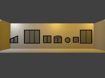 Windows collection white 3D model 3D model