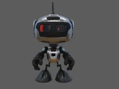 Cute Robot Low-poly 3D model 4