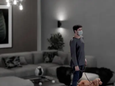 Cozy Realistic Living Room 3D model