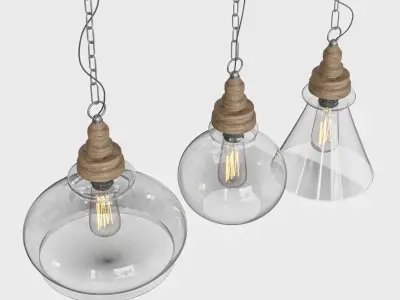 warmly-thalia-clear-glass-vintage-antique-hanging-light glass... 3D model