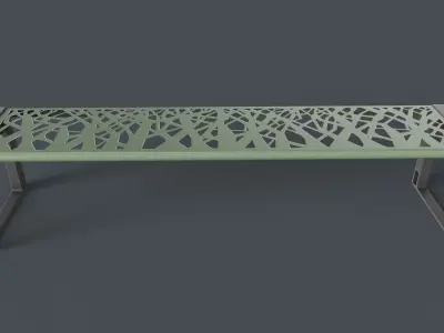 Metal Modern Bench 13 PBR Game Ready Low-poly 3D model