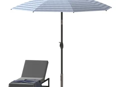 Beach umbrella Low-poly 3D model buy