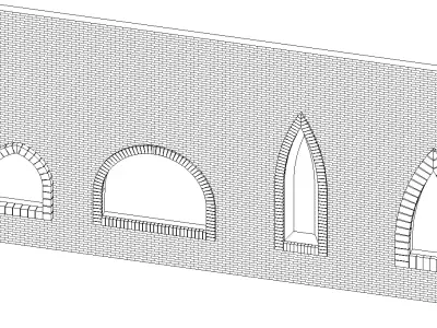 Parametric Arched Gothic Window Openings Revit Family 3D model
