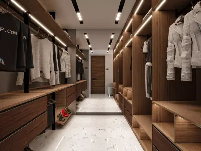 Wardobe Walk in Closet Blender - Fbx - Obj Free low-poly 3D model