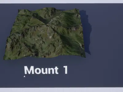 Mountain Set 1 Low-poly 3D model
