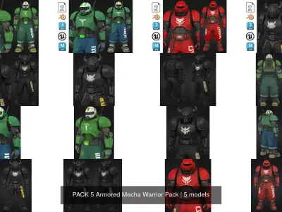 PACK 5 Armored Mecha Warrior Pack