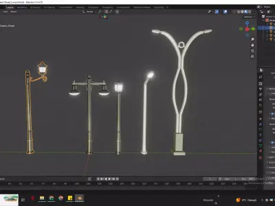 Classic Victorian Street Lamp - Game Ready PBR Low-poly 3D model