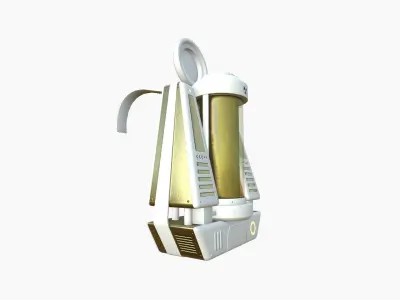 SciFi Backpack J04 White Gold - Fashion Character Design Low-poly 3D model