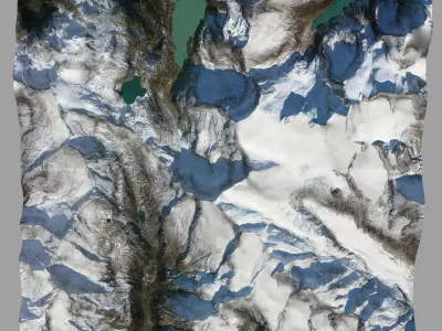 Grossglockner snowy mountain range 3D model