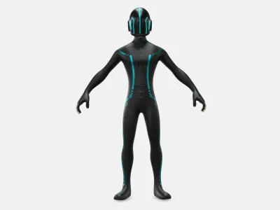 Tron Man Racer Low-poly 3D model
