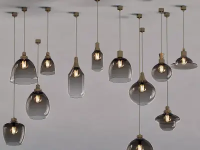 Modern Minimalist Vintage cage Pendant Lights Cafe Bar window 3D model