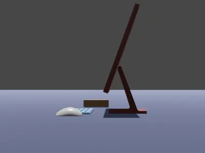 Apple iMac 2021- Red White Free 3D model