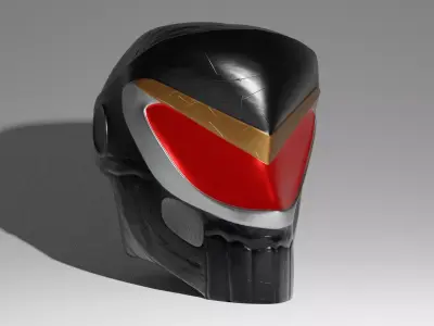 Futuristic sci-fi helmet science fiction robot Low-poly 3D model