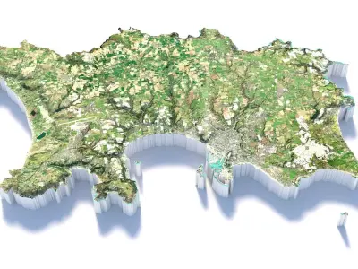 Jersey Terrain Country 3D model