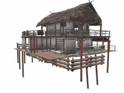 Swamp House Low-Poly PBR Low-poly 3D model