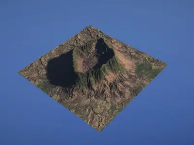 Landscape Environment Volcano Snow 31 Low-poly 3D model