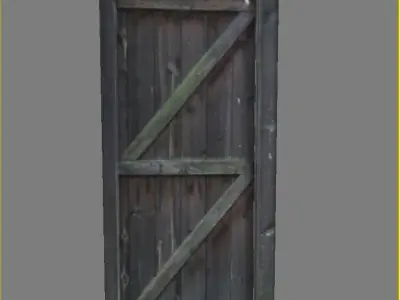 Door 20 wooden Low-poly 3D model