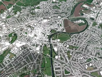 Cityscape Hereford Great Britain  3D model