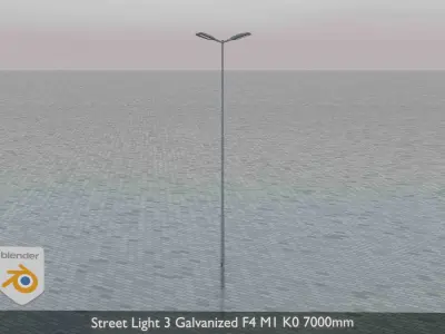 Street Light 3 Galvanized F4 M1 K0 7000mm Low-poly 3D model