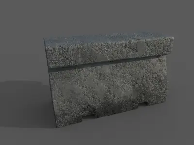 Concrete Barrier Type 11 Low-poly 3D model