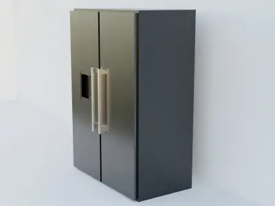 double door water tank refrigerator 3D model